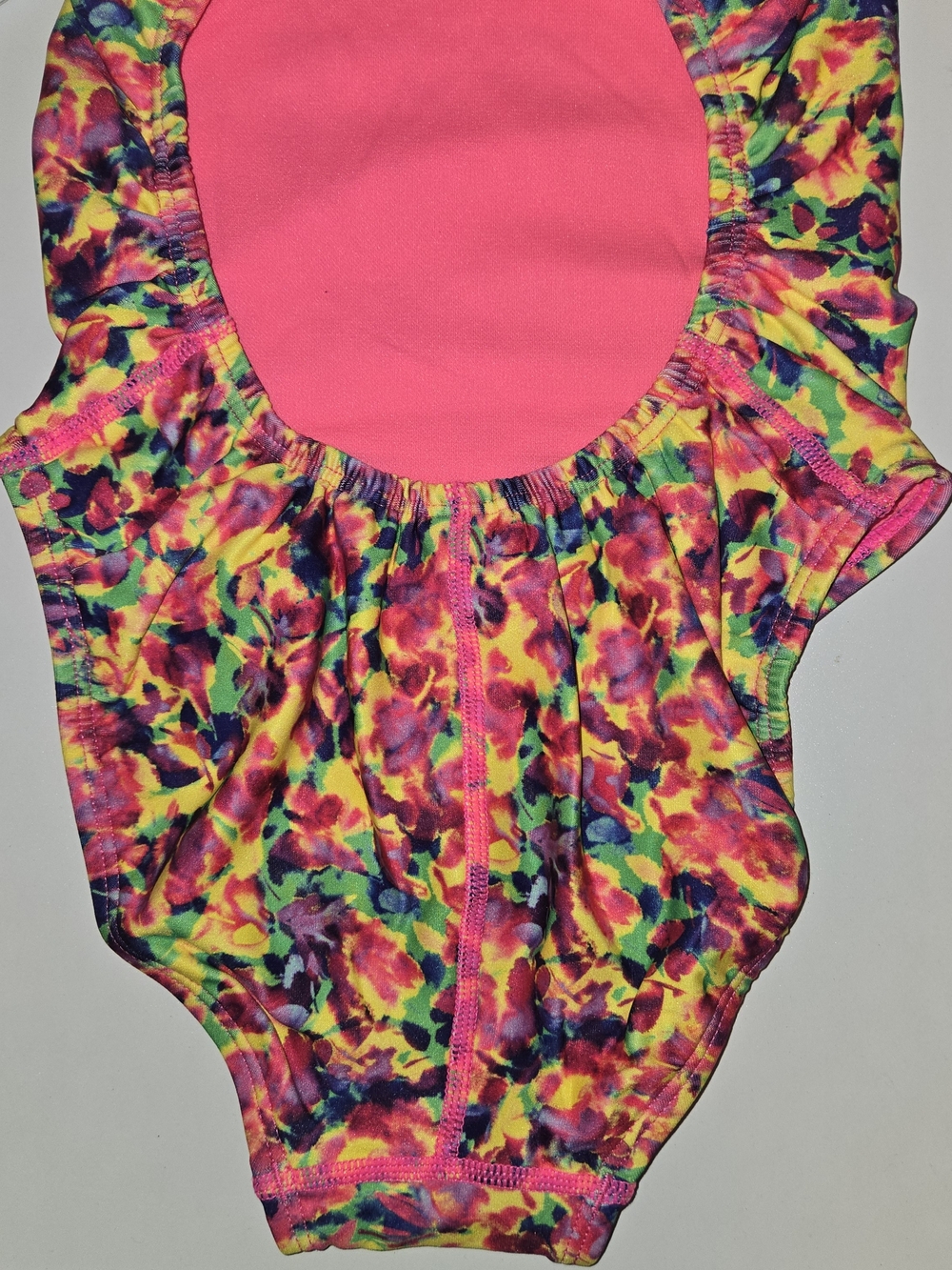 Girls' Pink Multi Floral One-Piece Swimsuit - Picture 6 of 10